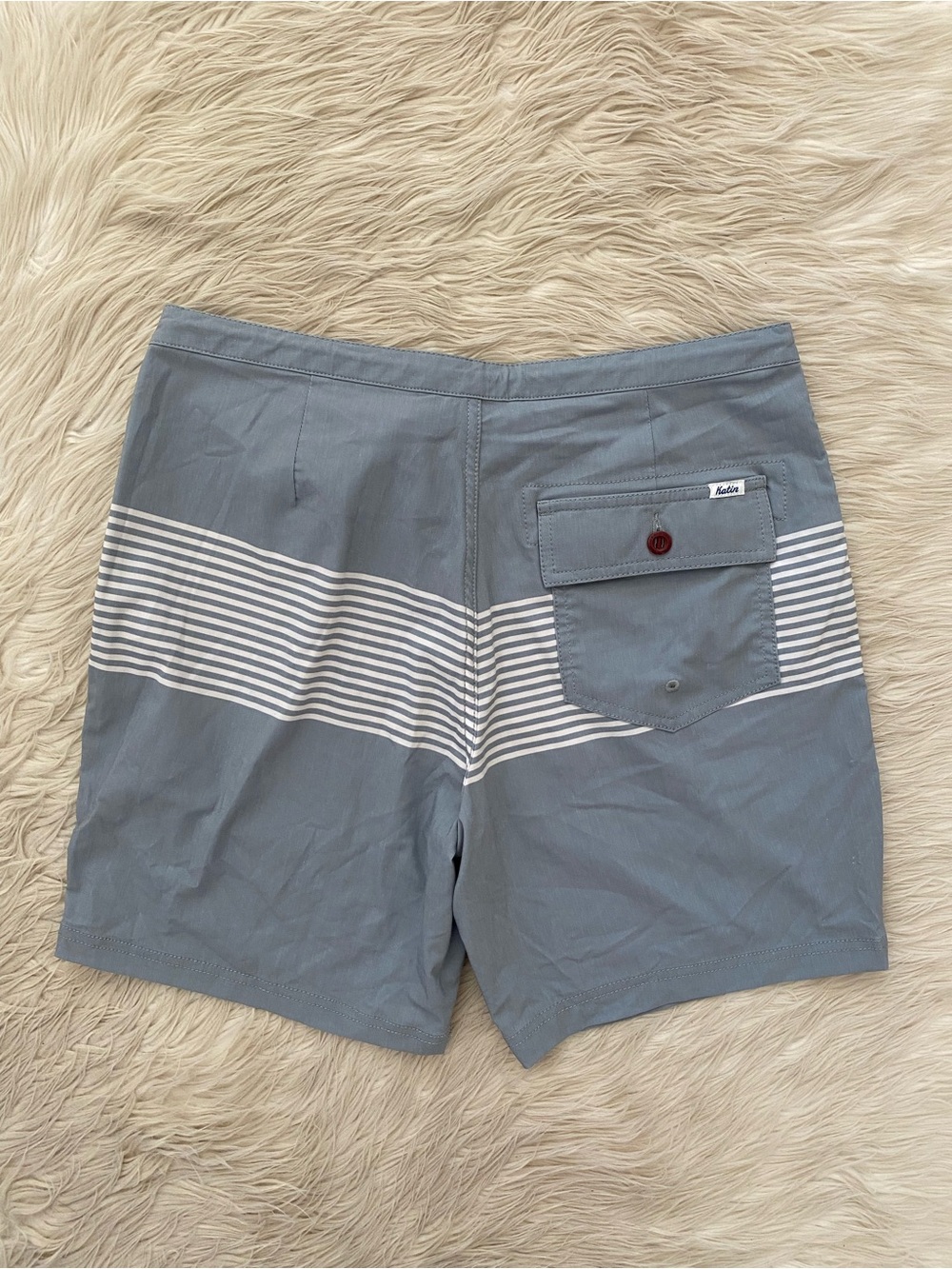 Katin Men's Roam Boardshort Swim Trunks Swimsuit Steel Blue Gray Stripe 31 - Picture 9 of 15